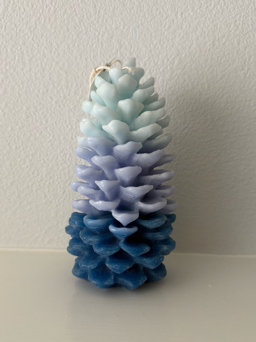 Anthropologie Ombre Pinecone Candle in Blue